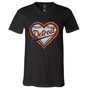 Detroit Heart V-Neck T-Shirt