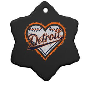 Detroit Heart Ceramic Star Ornament