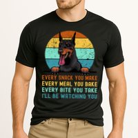Doberman Hungry Dog Funny Mom Dad I'll be Watching You Cooling Performance Crew T-Shirt
