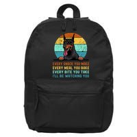 Doberman Hungry Dog Funny Mom Dad I'll be Watching You 16 in Basic Backpack