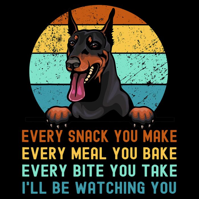 Doberman Hungry Dog Funny Mom Dad I'll be Watching You 16 in Basic Backpack