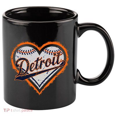 Detroit Heart 11oz C Handle Ceramic Mug