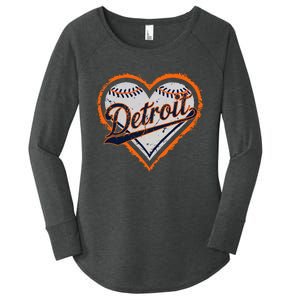 Detroit Heart Women's Perfect Tri Tunic Long Sleeve Shirt