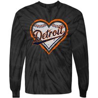 Detroit Heart Tie-Dye Long Sleeve Shirt