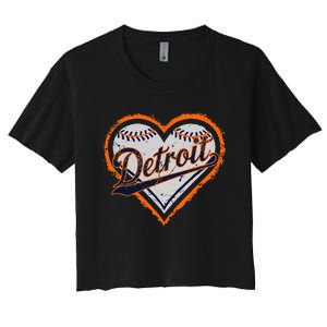 Detroit Heart Women's Crop Top Tee