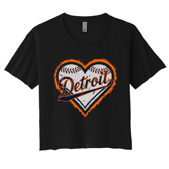 Detroit Heart Women's Crop Top Tee