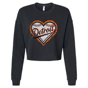 Detroit Heart Cropped Pullover Crew