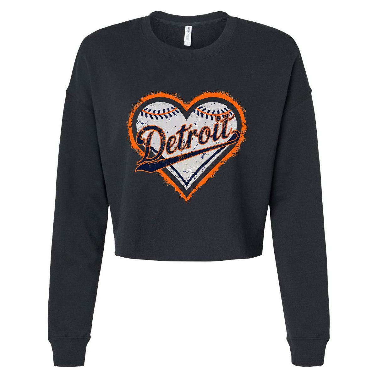 Detroit Heart Cropped Pullover Crew