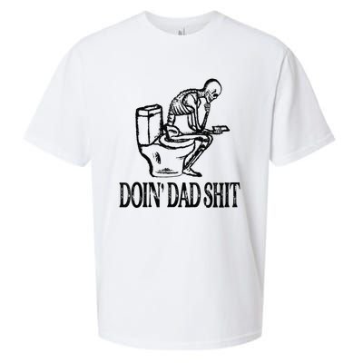 Doing Hot Dad Shits Funny Fathers Day Skeleton Sueded Cloud Jersey T-Shirt