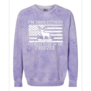 Deer Hunting Dad IM Into Fitness Fitness Deer In My Freezer Colorblast Crewneck Sweatshirt