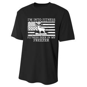 Deer Hunting Dad IM Into Fitness Fitness Deer In My Freezer Performance Sprint T-Shirt