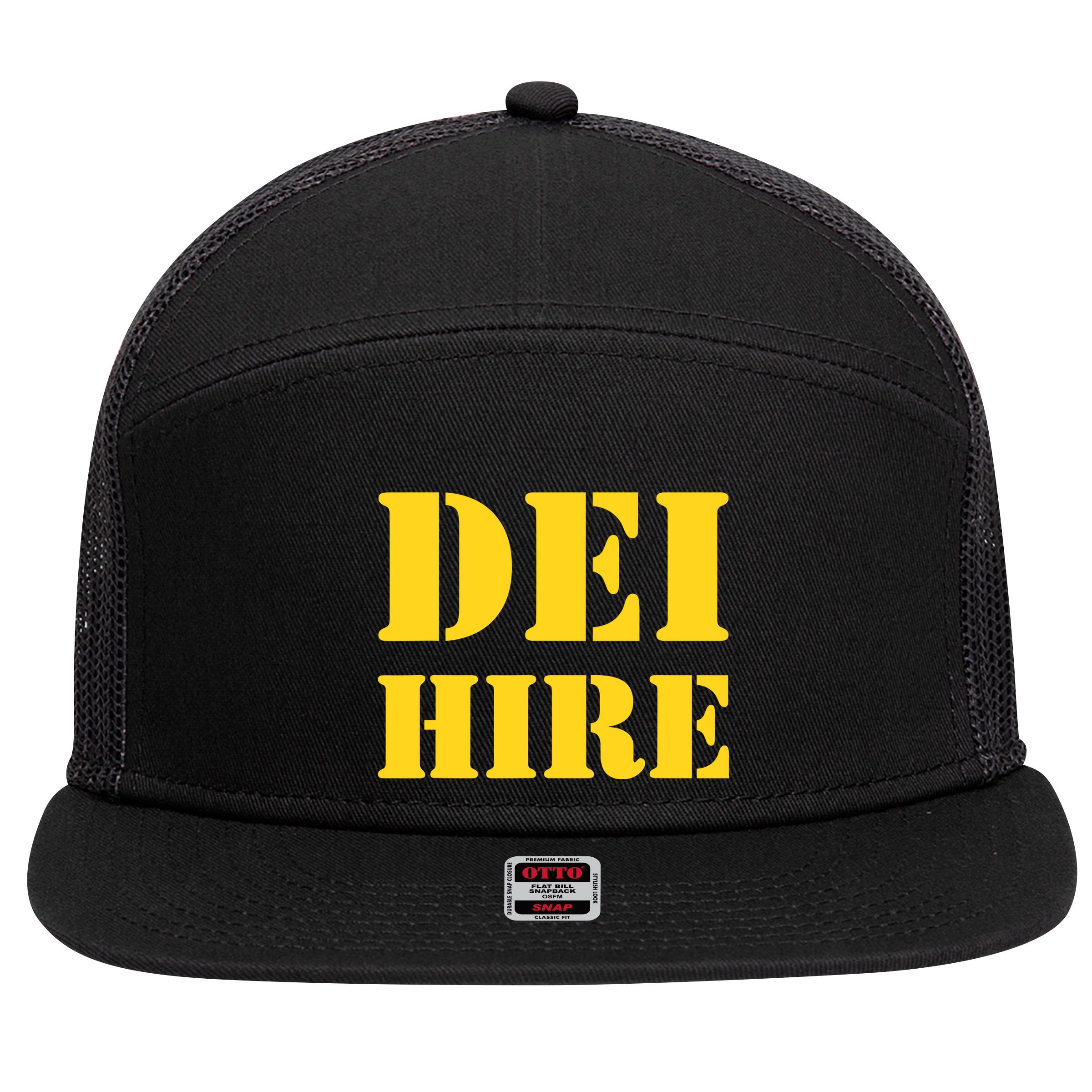 Dei Hire Diversity Equity Inclusion Antitrump Political 7 Panel Mesh Trucker Snapback Hat