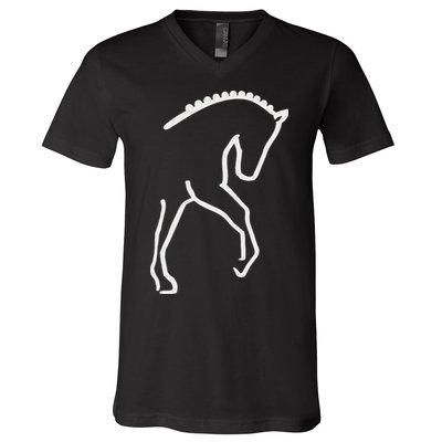 Dressage Horse V-Neck T-Shirt