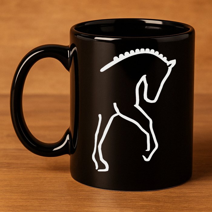 Dressage Horse 11oz C Handle Ceramic Mug