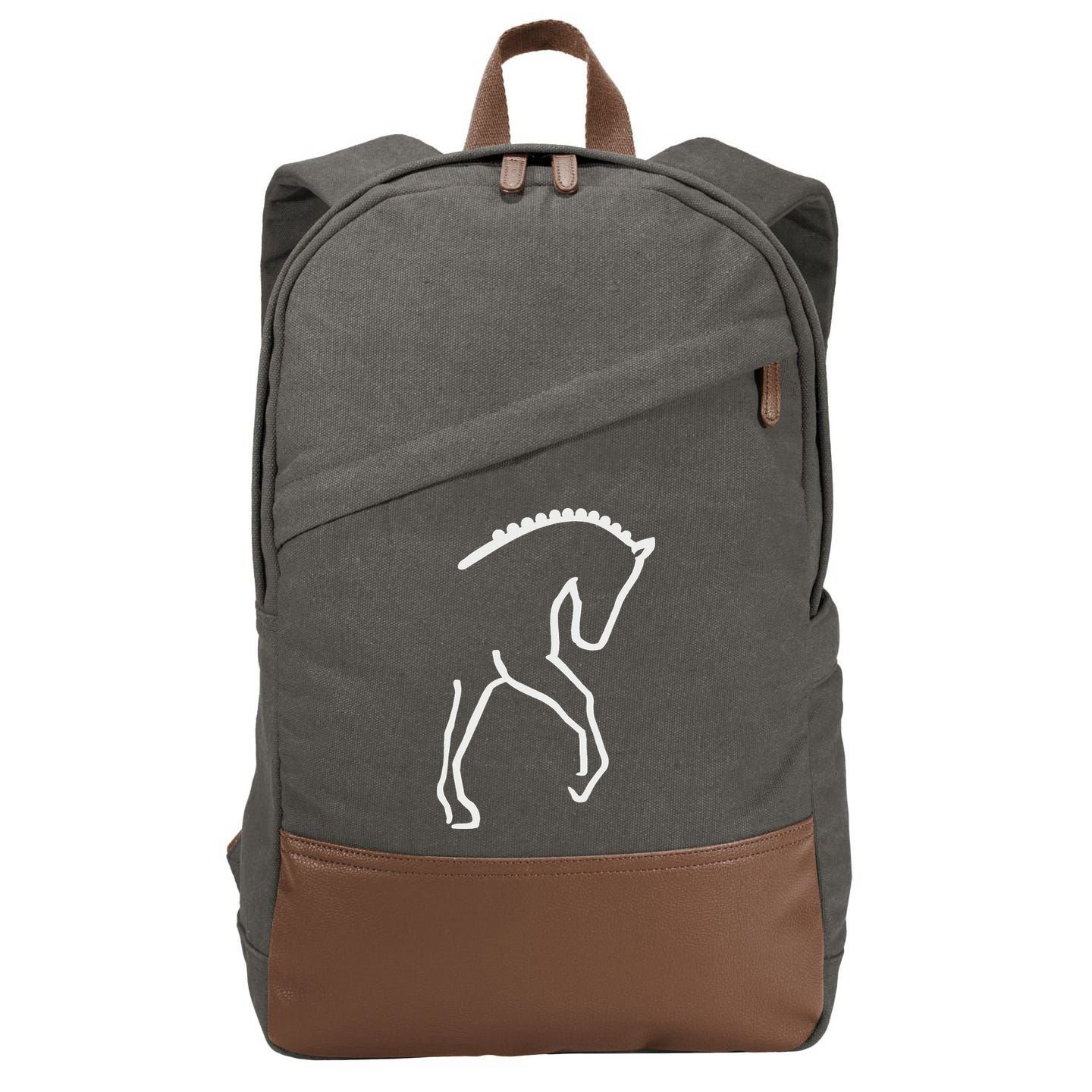 Dressage Horse Cotton Canvas Backpack