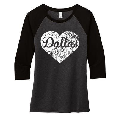 Dallas Heart Women's Tri-Blend 3/4-Sleeve Raglan Shirt