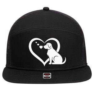 Dog Heart Dog Lover Dog Owner Dog Heart 7 Panel Mesh Trucker Snapback Hat