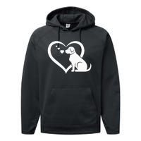 Dog Heart Dog Lover Dog Owner Dog Heart Performance Fleece Hoodie