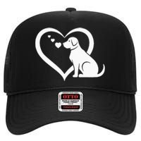 Dog Heart Dog Lover Dog Owner Dog Heart High Crown Mesh Back Trucker Hat