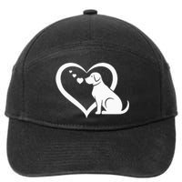 Dog Heart Dog Lover Dog Owner Dog Heart 7-Panel Snapback Hat