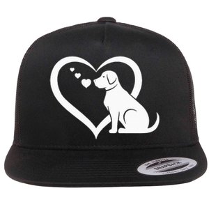 Dog Heart Dog Lover Dog Owner Dog Heart Flat Bill Trucker Hat