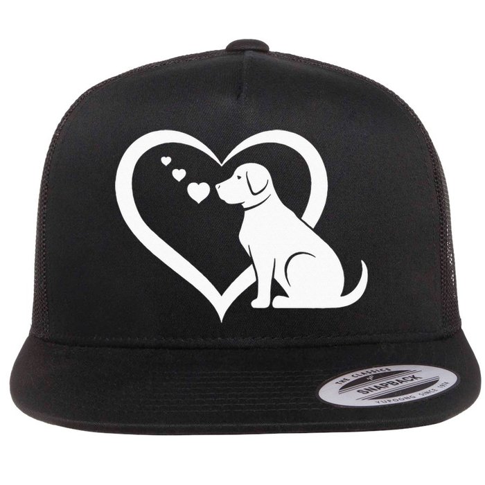 Dog Heart Dog Lover Dog Owner Dog Heart Flat Bill Trucker Hat