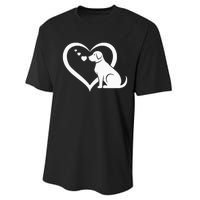 Dog Heart Dog Lover Dog Owner Dog Heart Performance Sprint T-Shirt