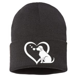 Dog Heart Dog Lover Dog Owner Dog Heart Sustainable Knit Beanie