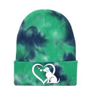 Dog Heart Dog Lover Dog Owner Dog Heart Tie Dye 12in Knit Beanie