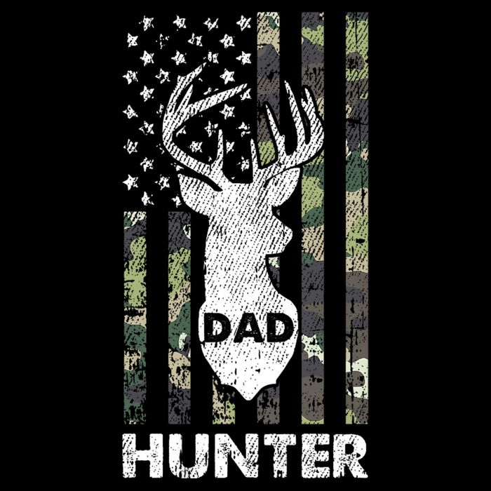 Deer Hunter Dad Cool Hunting American Flag Camo Stripes Papa Bucket Hat