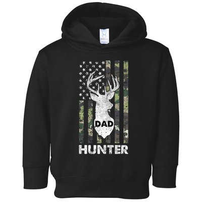 Deer Hunter Dad Cool Hunting American Flag Camo Stripes Papa Toddler Hoodie