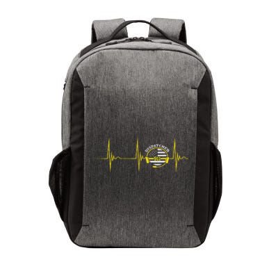 Dispatcher Heartbeat EKG Pulse Thin Yellow Line Dispatch Vector Backpack