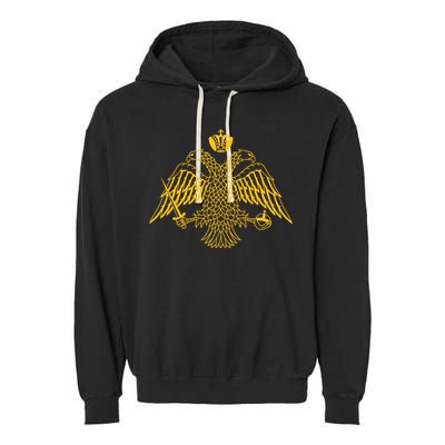 Double Headed Eagle Byzantine Christian Orthodox Emblem Garment-Dyed Fleece Hoodie