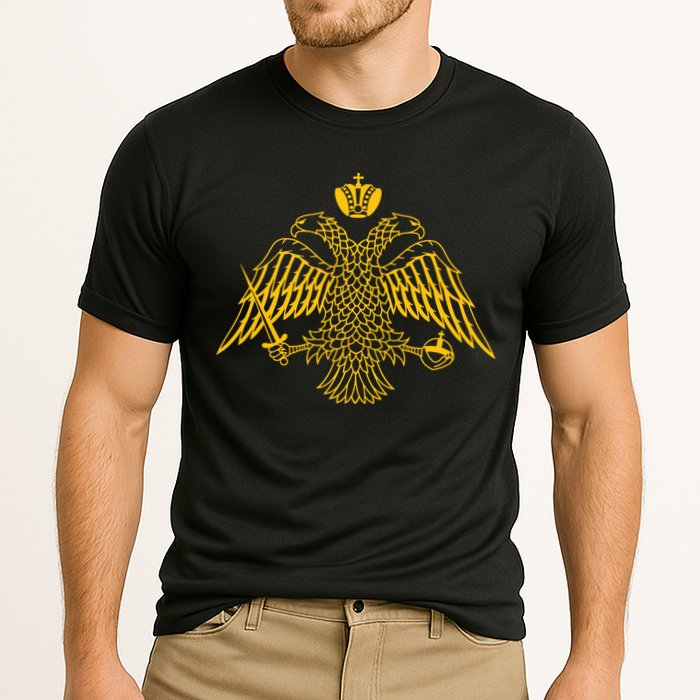 Double Headed Eagle Byzantine Christian Orthodox Emblem Performance Shirt