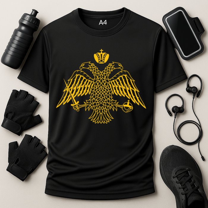 Double Headed Eagle Byzantine Christian Orthodox Emblem Performance Shirt