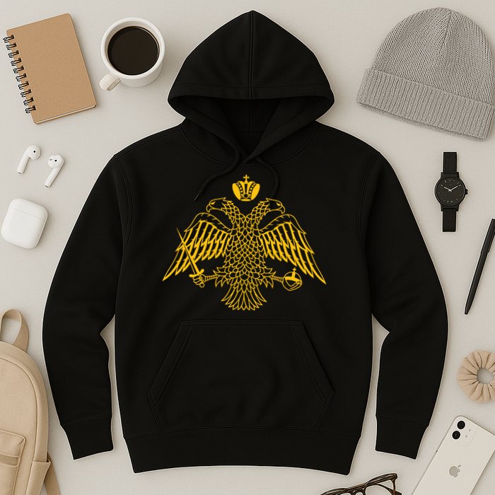 Double Headed Eagle Byzantine Christian Orthodox Emblem Hoodie