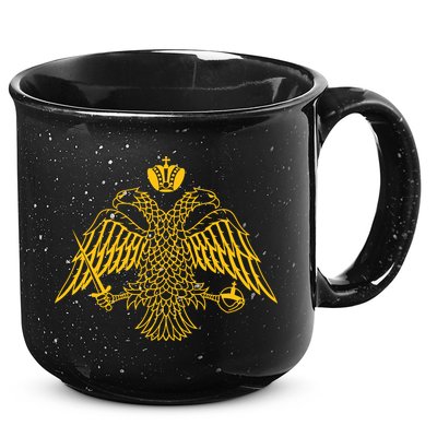 Double Headed Eagle Byzantine Christian Orthodox Emblem 15oz Campfire Ceramic Mug