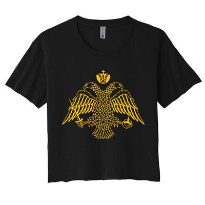 Double Headed Eagle Byzantine Christian Orthodox Emblem Crop Top