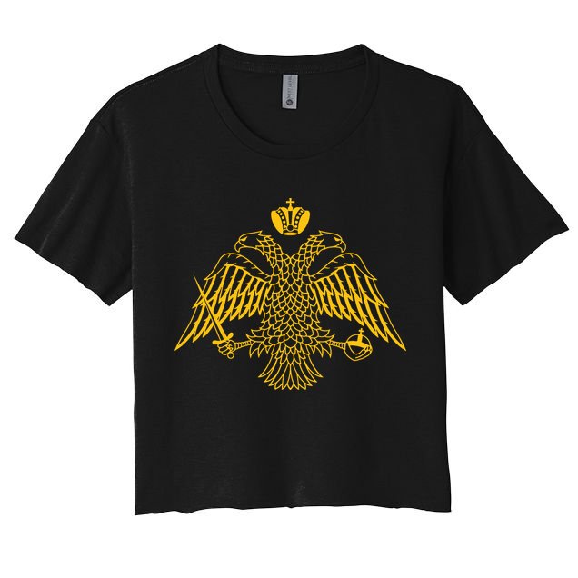 Double Headed Eagle Byzantine Christian Orthodox Emblem Crop Top