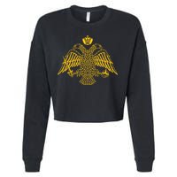 Double Headed Eagle Byzantine Christian Orthodox Emblem Cropped Pullover Crew
