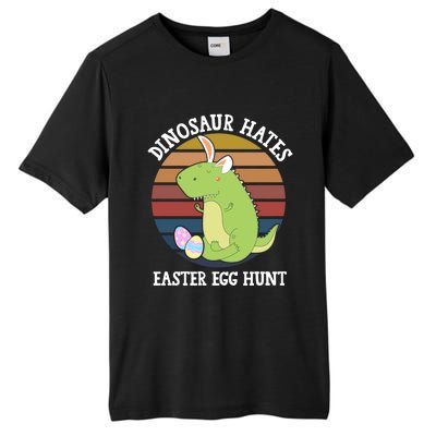 Dinosaur Hates Easter Egg Hunt T Rex Bunny Ears Easter Funny Gift Funny Gift Tall Fusion ChromaSoft Performance T-Shirt