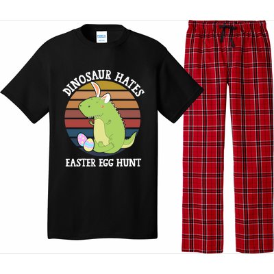 Dinosaur Hates Easter Egg Hunt T Rex Bunny Ears Easter Funny Gift Funny Gift Pajama Set