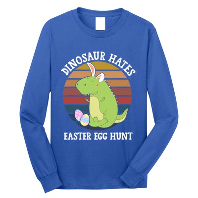 Dinosaur Hates Easter Egg Hunt T Rex Bunny Ears Easter Funny Gift Funny Gift Long Sleeve Shirt