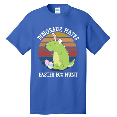 Dinosaur Hates Easter Egg Hunt T Rex Bunny Ears Easter Funny Gift Funny Gift Tall T-Shirt