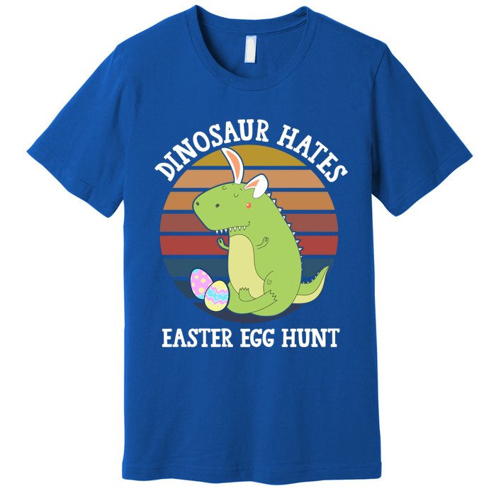 Dinosaur Hates Easter Egg Hunt T Rex Bunny Ears Easter Funny Gift Funny Gift Premium T-Shirt