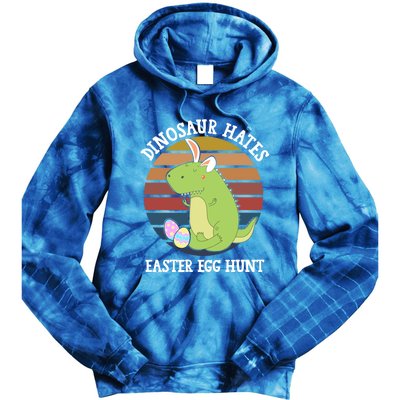 Dinosaur Hates Easter Egg Hunt T Rex Bunny Ears Easter Funny Gift Funny Gift Tie Dye Hoodie