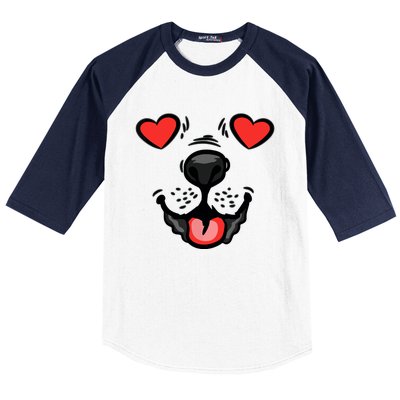 Dog Heart Eyes Valentines Day Cute Puppy Doggie Pet Lover Baseball Sleeve Shirt