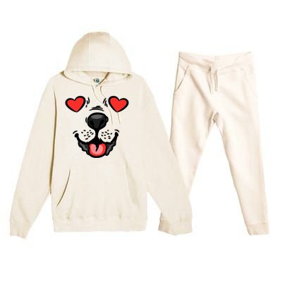 Dog Heart Eyes Valentines Day Cute Puppy Doggie Pet Lover Premium Hooded Sweatsuit Set