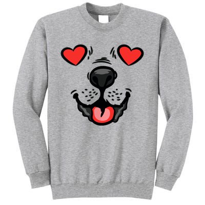 Dog Heart Eyes Valentines Day Cute Puppy Doggie Pet Lover Tall Sweatshirt