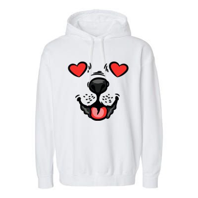 Dog Heart Eyes Valentines Day Cute Puppy Doggie Pet Lover Garment-Dyed Fleece Hoodie